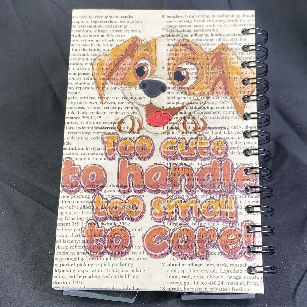 Journal Unique Dog Lover Designs Handmade Upcycle Spiral Notebook Best Friend
